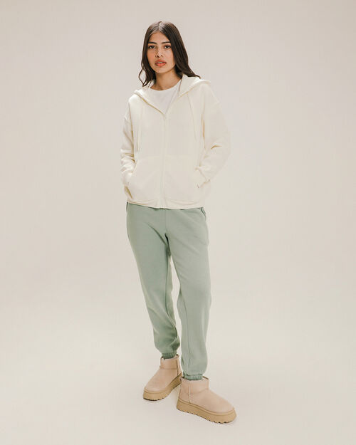 Hoodie Abierta Color Blanco